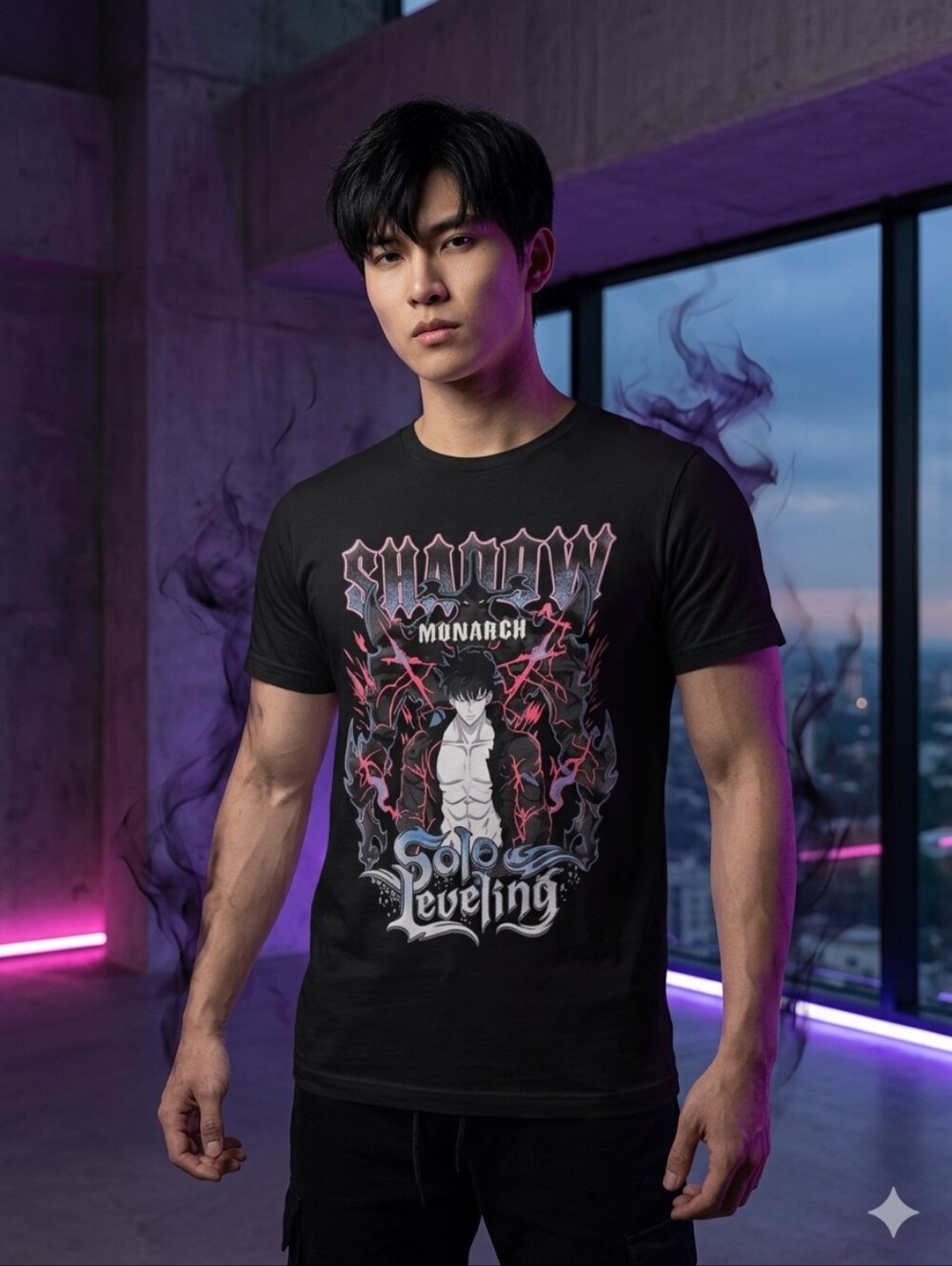 Solo Leveling Shadow Monarch Anime Graphic Tee